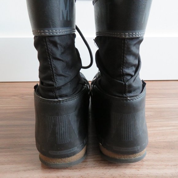 TECNICA ORIGINAL MOON BOOT W.E Monaco Felt Snow Boots in Black Women's Sz 7 - Picture 5 of 16